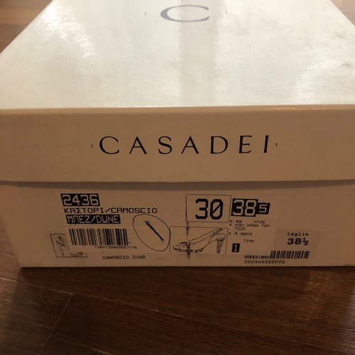 Casadei beige suede slingback sandals with tortoiseshell heel size 38.5