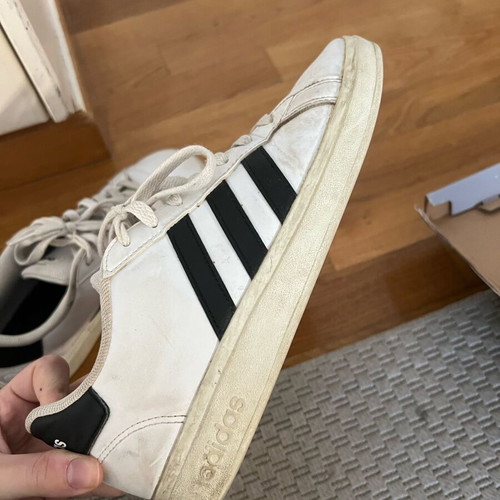 Adidas Grand Court shoes used, size 39, black and white