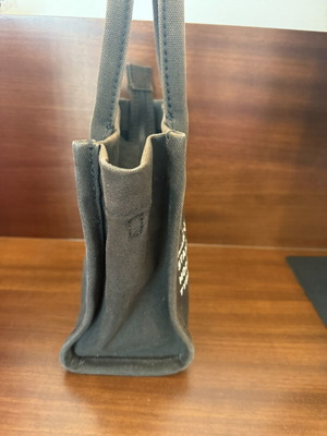 Marc Jacobs μικρή τσάντα tote μεταχειρισμένη, μαύρη καμβά με ασημένια εξαρτήματα