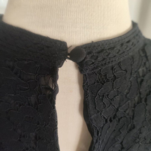 Guess Black Blouse S/M Like New With Transparent Sleeves