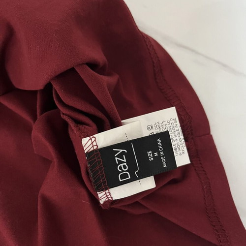 Shein Medium Burgundy Short Sleeve Shirt like new