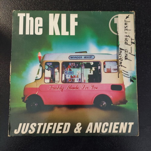 The KLF Justified & Ancient 12″ Maxi Single vinyl used, Benelux 1991 pressing