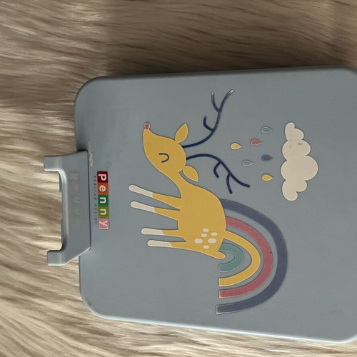 Penny Scallan children's lunchbox used, Rainbow Days design