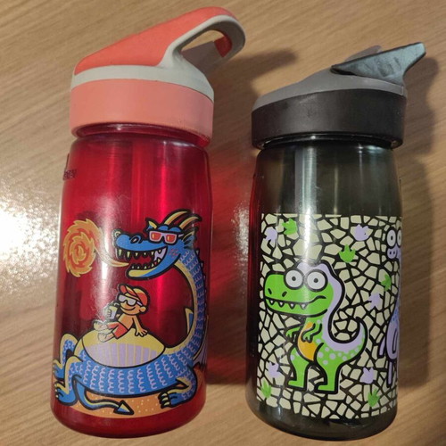 Laken kids water bottles used, set of 2 plastic
