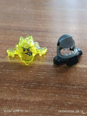 Lego ghost and shark helmets