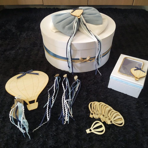 Baptism package for boy with hot air balloon theme like new
