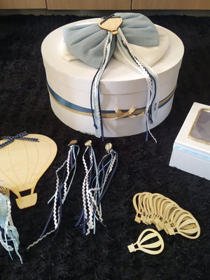 Baptism package for boy with hot air balloon theme like new
