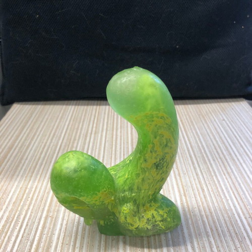 Solid artistic glass sculpture