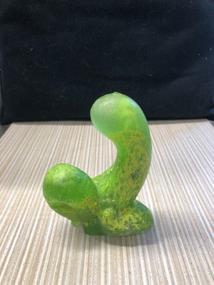 Solid artistic glass sculpture