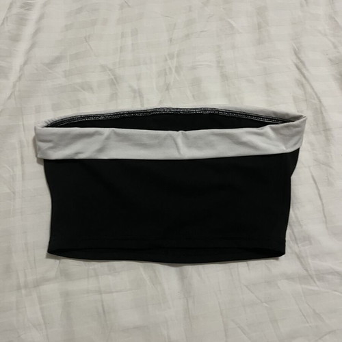 Shein strapless top, black and white, XS
