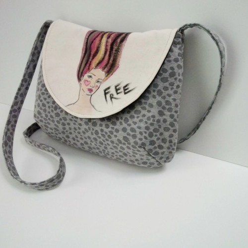 Women's crossbody bag new, handmade hand-painted design