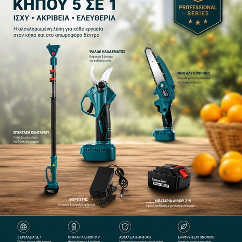 Cordless 3-in-1 Garden Tool Set lithium-ion new