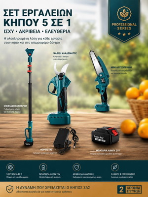 Cordless 3-in-1 Garden Tool Set lithium-ion new