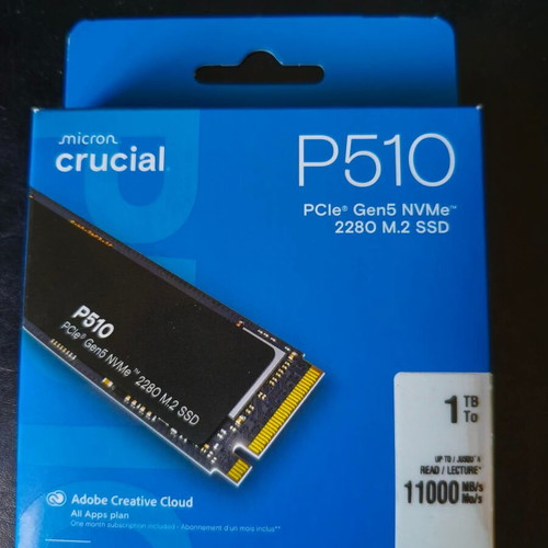 Crucial P510 SSD 1TB M.2 PCIe Gen5 new, high speed