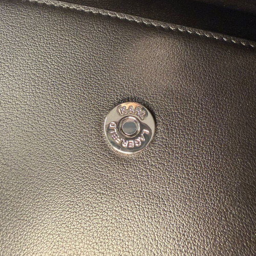 Karl Lagerfeld K/Signature Slim Crossbody Bag new, black and silver leather