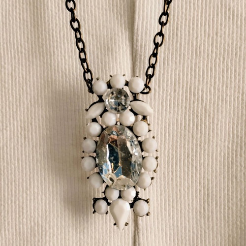 Set of two layering necklaces boho style, like new, white