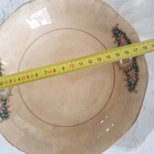 English porcelain plates refurbished, pack of 2, pre-war with damages