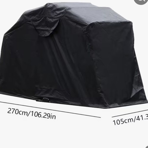 Motorcycle garage foldable black new with belt storage bag