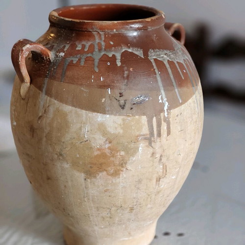 Antique Cretan ceramic vessel used