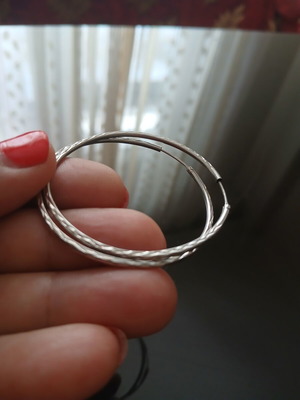 Silver 925 Hoop Earrings 4.5 cm diameter like new