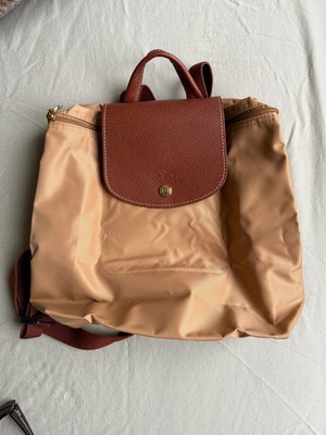 Longchamp Le Pliage παλιό μοντέλο σακίδιο πλάτης καινούργιο, μπεζ καφέ