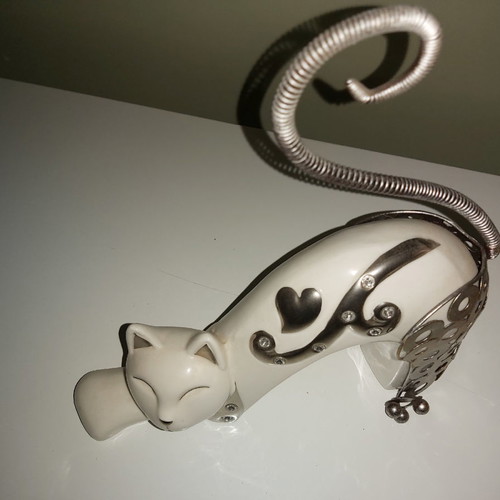 Decorative porcelain cat set of two