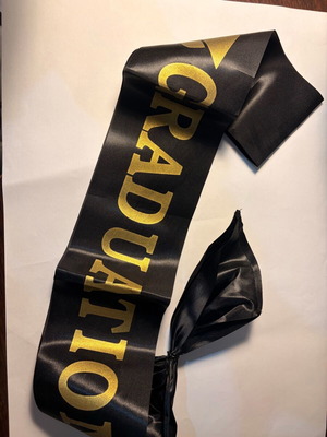 Graduation sash like new with gold foil print