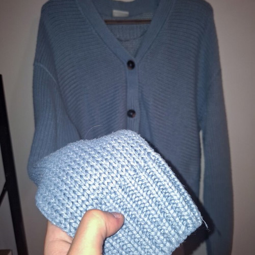 Blue knitted cardigan with buttons like new
