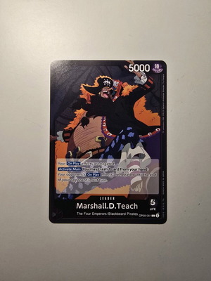 Marshall D. Teach One Piece Card Game OP09-081 Leader like new