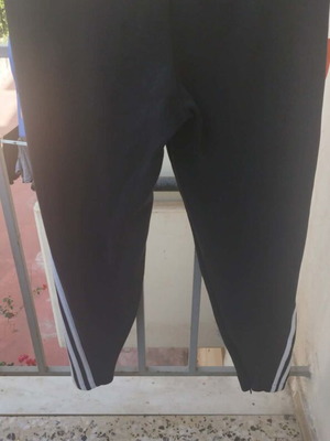 Adidas women's tracksuit used, size L, black and white, zipper repair needed