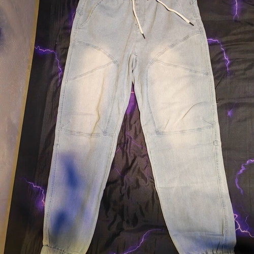 Cargo pants men's size L turquoise like new