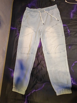 Cargo pants men's size L turquoise like new
