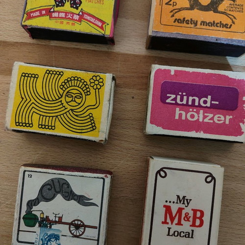 Vintage matchboxes used, pack