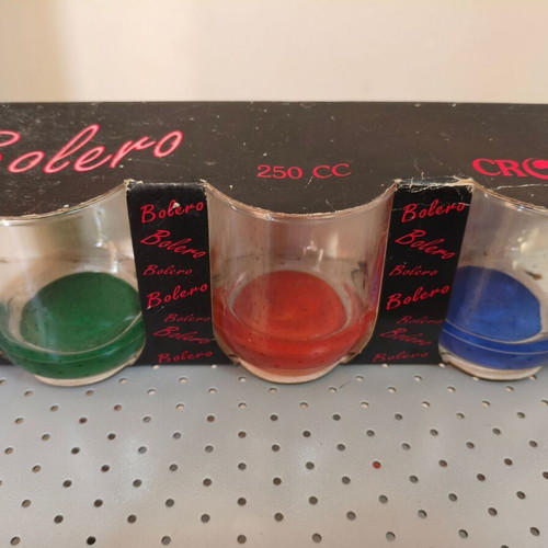 Vintage 1980s Cronos Bolero drinking glasses with oval base, set of 3