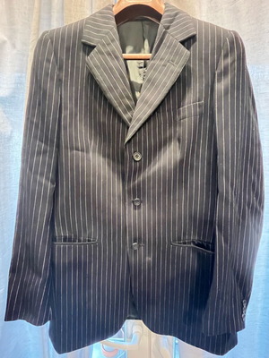 Pinstripe blazer used, vintage Aquascutum 100% cotton, size 10-12