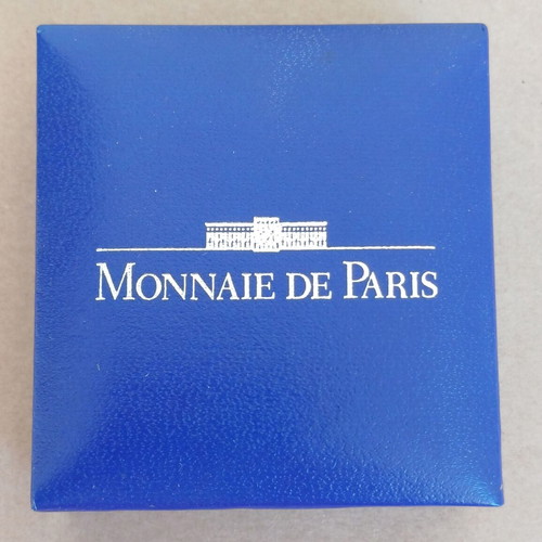French gold coin 1 franc 2001 in case, new, 8g 75% gold