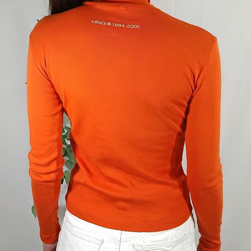 MNG orange cotton turtleneck top like new