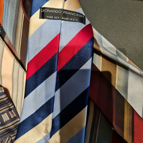 Striped ties used, pack of 12, including Cerruti and U. Balestra