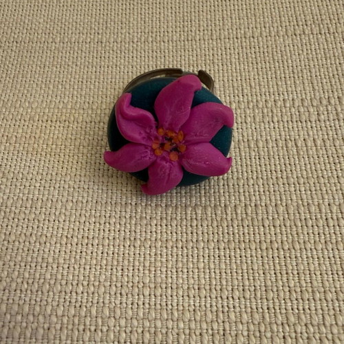 Handmade clay ring like new, adjustable size