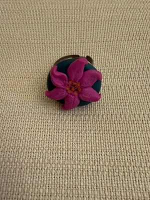 Handmade clay ring like new, adjustable size