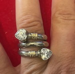 925 Silver Gold Ring size 55