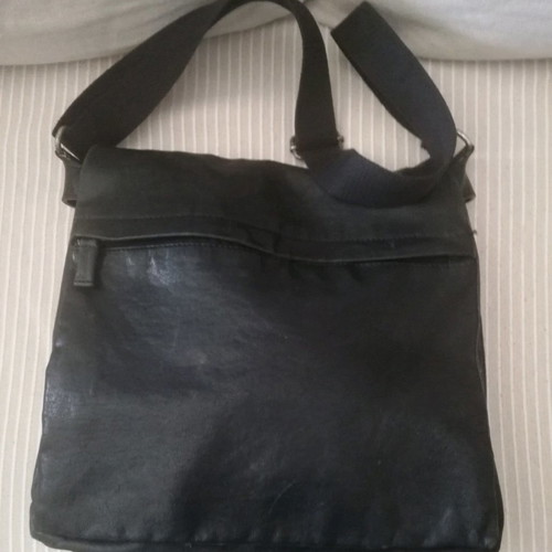 Massimo Dutti leather bag used, men's, black