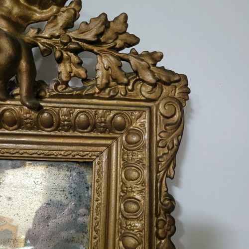 Antique old mirror used with carvings early 20th century