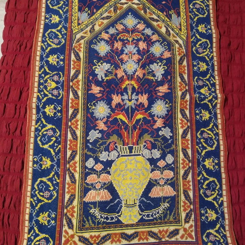 Handmade counted embroidery table runner new, length 73 width 40