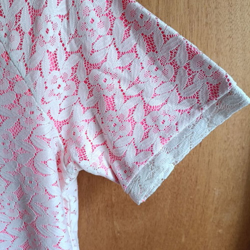 Tezenis summer dress with white lace and fuchsia lining used