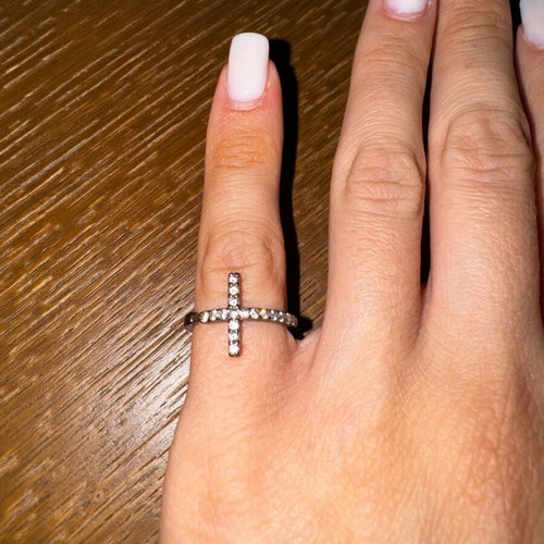 Sevalier ring from 925 silver like new, zircon, silver-anthracite color