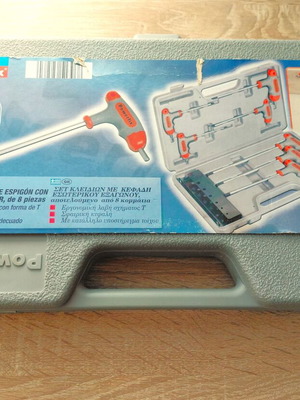 Allen hand tool set with handle, like new, with case and wall mount