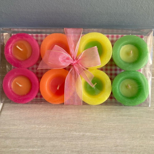 Set of 8 colored candles new in box