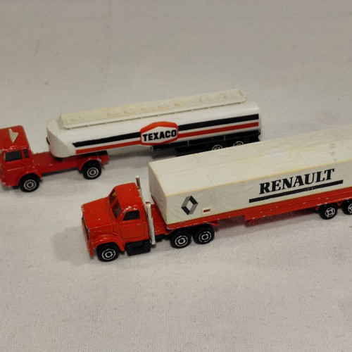 Majorette metal toy trucks vintage used, set of two