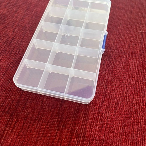 Jewelry storage box new with 15 compartments transparent